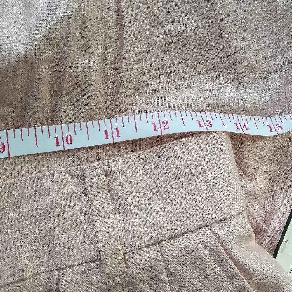 Vintage Prestwyck LTD Gretchen Pleated Linen Cotton Blend Shorts Size 8 Pink‎ - Picture 6 of 7